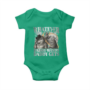 Funny Alpha Wolf Meme Baby Onesie Whatever Daddy Wants Daddy Gets Cringe Humor TS10 Irish Green Print Your Wear
