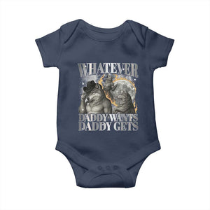 Funny Alpha Wolf Meme Baby Onesie Whatever Daddy Wants Daddy Gets Cringe Humor TS10 Navy Print Your Wear