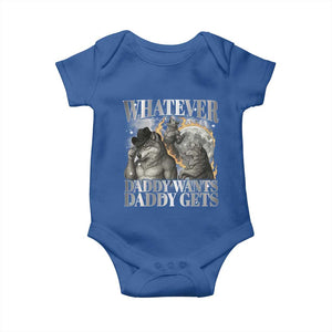 Funny Alpha Wolf Meme Baby Onesie Whatever Daddy Wants Daddy Gets Cringe Humor TS10 Royal Blue Print Your Wear