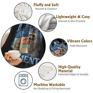 I Eat Cement Throw Blanket Cursed Raccoon Funny Oddly Dank Meme Gen Z TS10 Print Your Wear