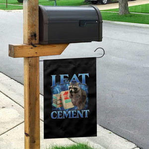 I Eat Cement Garden Flag Cursed Raccoon Funny Oddly Dank Meme Gen Z TS10 Print Your Wear