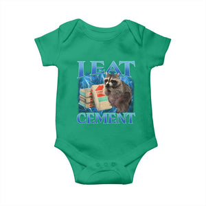 I Eat Cement Baby Onesie Cursed Raccoon Funny Oddly Dank Meme Gen Z TS10 Irish Green Print Your Wear