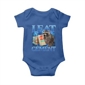 I Eat Cement Baby Onesie Cursed Raccoon Funny Oddly Dank Meme Gen Z TS10 Royal Blue Print Your Wear