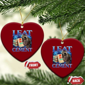 I Eat Cement Ceramic Ornament Cursed Raccoon Funny Oddly Dank Meme Gen Z TS10 Print Your Wear