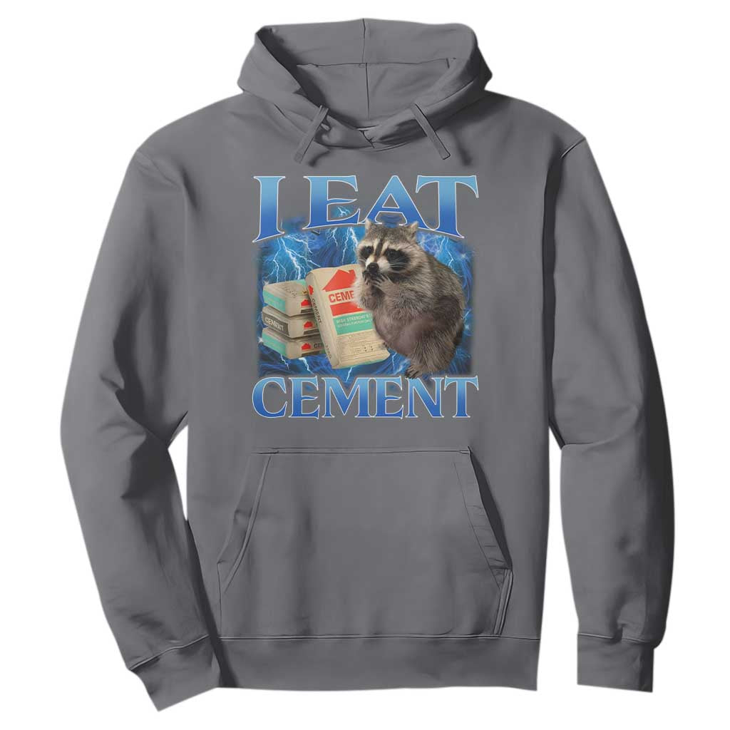 I Eat Cement Hoodie Cursed Raccoon Funny Oddly Dank Meme Gen Z TS10 Charcoal Print Your Wear