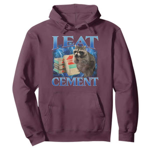 I Eat Cement Hoodie Cursed Raccoon Funny Oddly Dank Meme Gen Z TS10 Maroon Print Your Wear