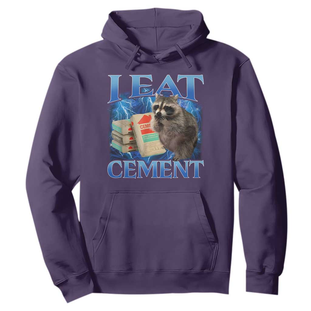 I Eat Cement Hoodie Cursed Raccoon Funny Oddly Dank Meme Gen Z TS10 Purple Print Your Wear