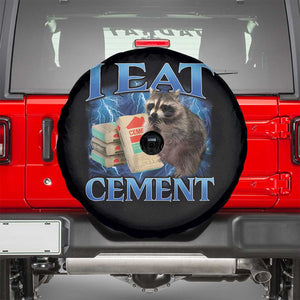 I Eat Cement Spare Tire Cover Cursed Raccoon Funny Oddly Dank Meme Gen Z TS10 Black Print Your Wear