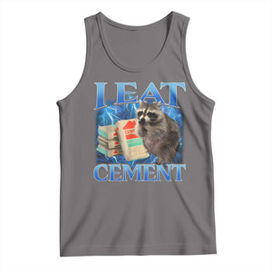 I Eat Cement Tank Top Cursed Raccoon Funny Oddly Dank Meme Gen Z TS10 Deep Heather Print Your Wear