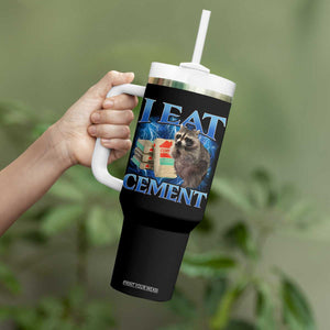 I Eat Cement Tumbler With Handle Cursed Raccoon Funny Oddly Dank Meme Gen Z TS10 Print Your Wear