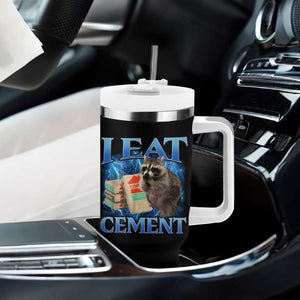 I Eat Cement Tumbler With Handle Cursed Raccoon Funny Oddly Dank Meme Gen Z TS10 Print Your Wear