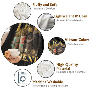 I Eat Cement Cat Meme Throw Blanket Funny Internet Memes Bootleg Cursed Cat Lovers TS10 Print Your Wear