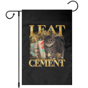 I Eat Cement Cat Meme Garden Flag Funny Internet Memes Bootleg Cursed Cat Lovers TS10 Black Print Your Wear