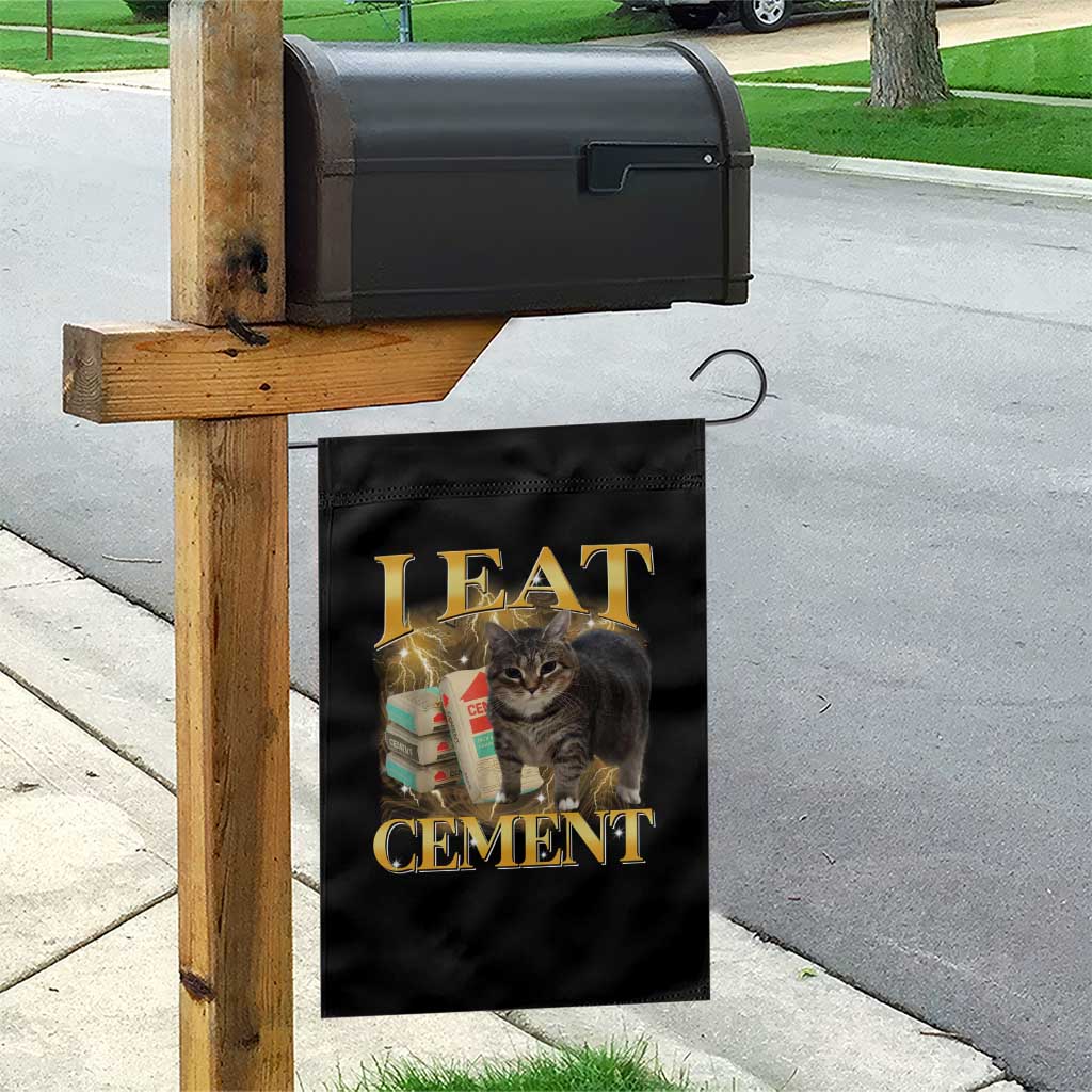 I Eat Cement Cat Meme Garden Flag Funny Internet Memes Bootleg Cursed Cat Lovers TS10 Print Your Wear