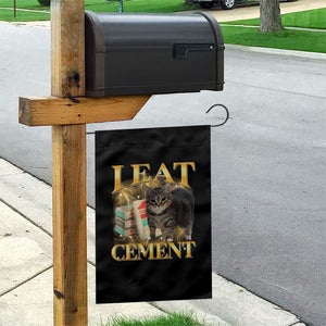 I Eat Cement Cat Meme Garden Flag Funny Internet Memes Bootleg Cursed Cat Lovers TS10 Print Your Wear