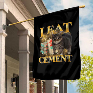 I Eat Cement Cat Meme Garden Flag Funny Internet Memes Bootleg Cursed Cat Lovers TS10 Print Your Wear