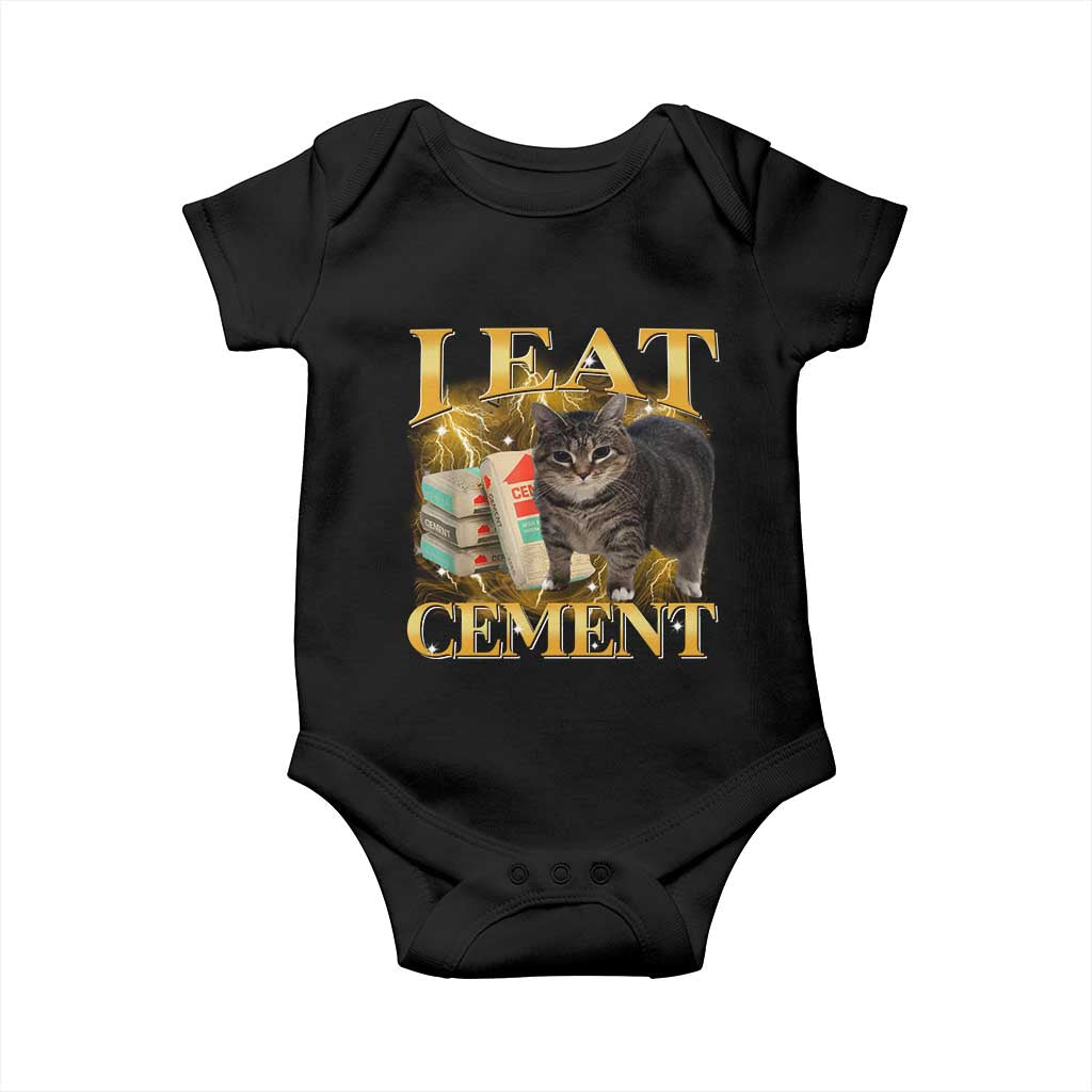 I Eat Cement Cat Meme Baby Onesie Funny Internet Memes Bootleg Cursed Cat Lovers TS10 Black Print Your Wear