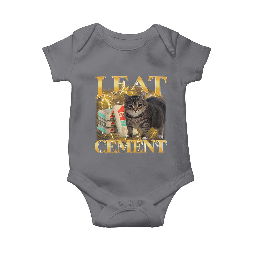 I Eat Cement Cat Meme Baby Onesie Funny Internet Memes Bootleg Cursed Cat Lovers TS10 Charcoal Print Your Wear