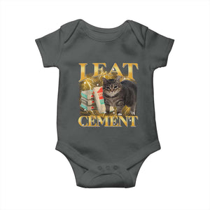 I Eat Cement Cat Meme Baby Onesie Funny Internet Memes Bootleg Cursed Cat Lovers TS10 Dark Heather Print Your Wear