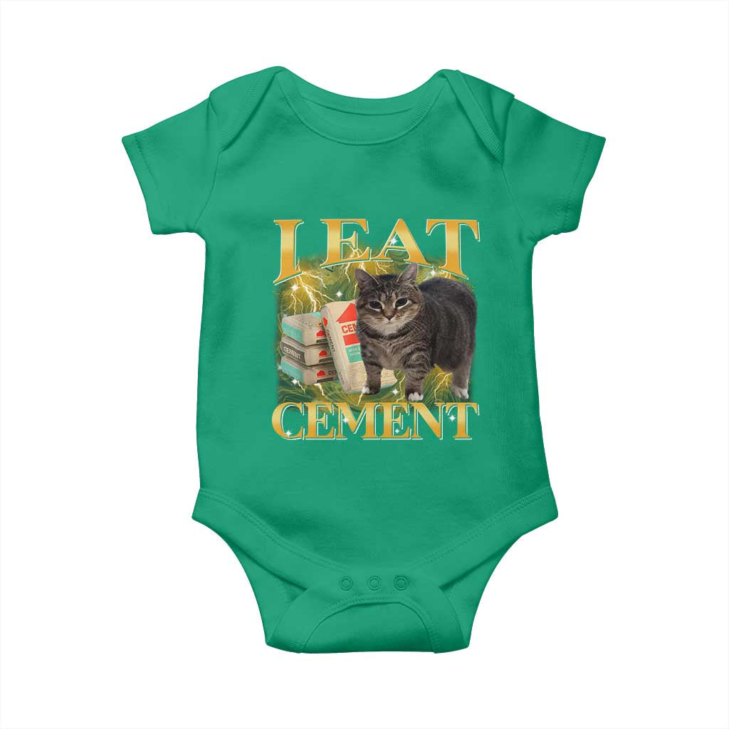 I Eat Cement Cat Meme Baby Onesie Funny Internet Memes Bootleg Cursed Cat Lovers TS10 Irish Green Print Your Wear