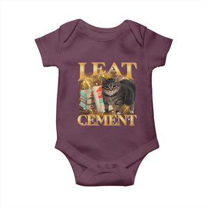 I Eat Cement Cat Meme Baby Onesie Funny Internet Memes Bootleg Cursed Cat Lovers TS10 Maroon Print Your Wear