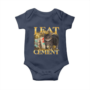 I Eat Cement Cat Meme Baby Onesie Funny Internet Memes Bootleg Cursed Cat Lovers TS10 Navy Print Your Wear