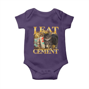 I Eat Cement Cat Meme Baby Onesie Funny Internet Memes Bootleg Cursed Cat Lovers TS10 Purple Print Your Wear