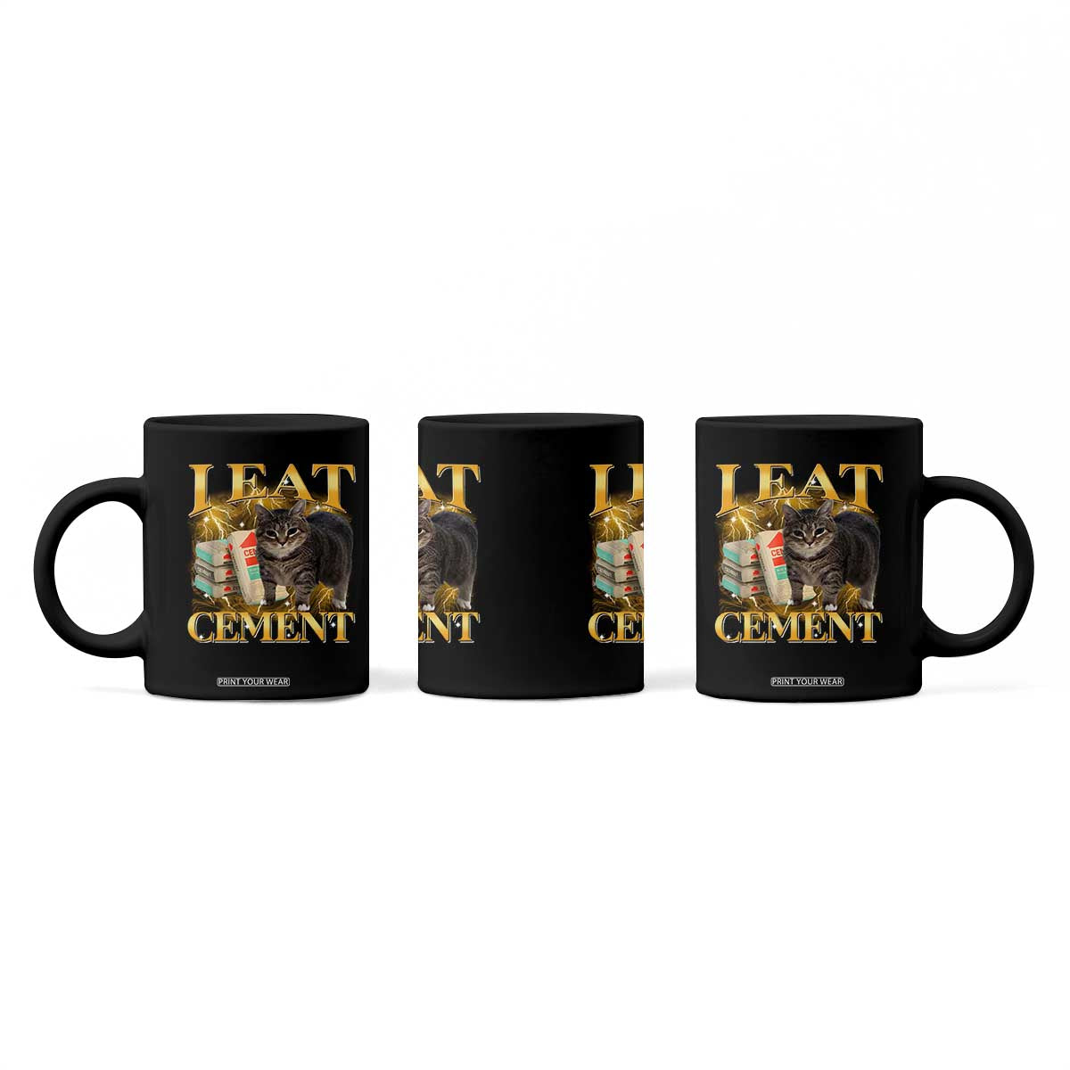 I Eat Cement Cat Meme Coffee Mug Funny Internet Memes Bootleg Cursed Cat Lovers TS10 Print Your Wear