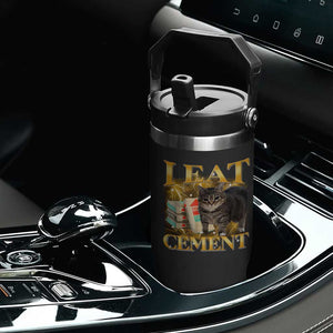 I Eat Cement Cat Meme Flip Straw Tumbler Funny Internet Memes Bootleg Cursed Cat Lovers TS10 Print Your Wear