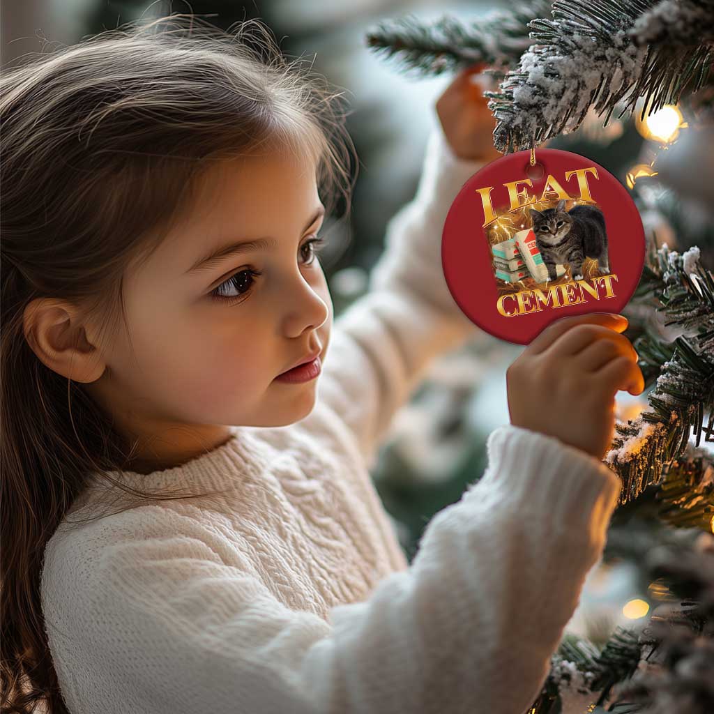 I Eat Cement Cat Meme Christmas Ornament Funny Internet Memes Bootleg Cursed Cat Lovers TS10 Print Your Wear