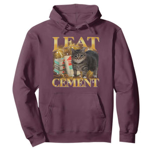 I Eat Cement Cat Meme Hoodie Funny Internet Memes Bootleg Cursed Cat Lovers TS10 Maroon Print Your Wear