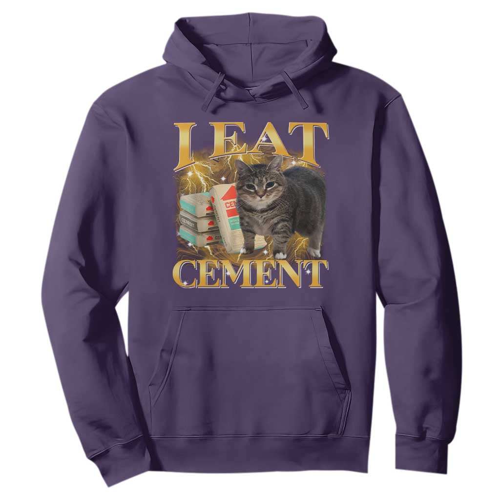 I Eat Cement Cat Meme Hoodie Funny Internet Memes Bootleg Cursed Cat Lovers TS10 Purple Print Your Wear
