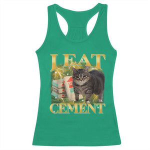 I Eat Cement Cat Meme Racerback Tank Top Funny Internet Memes Bootleg Cursed Cat Lovers TS10 Irish Green Print Your Wear