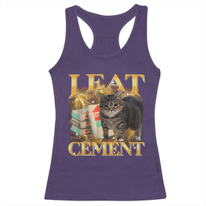 I Eat Cement Cat Meme Racerback Tank Top Funny Internet Memes Bootleg Cursed Cat Lovers TS10 Purple Print Your Wear