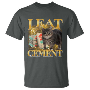 I Eat Cement Cat Meme T Shirt Funny Internet Memes Bootleg Cursed Cat Lovers TS10 Dark Heather Print Your Wear