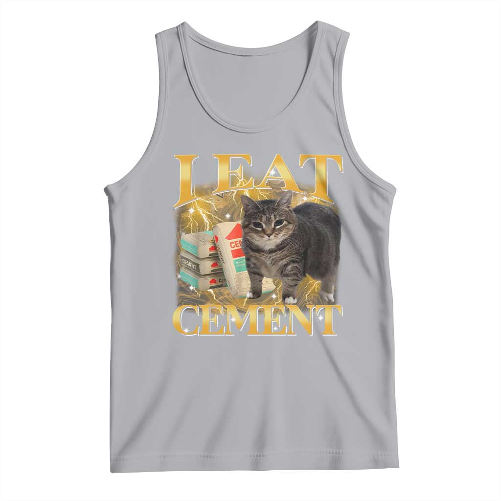 I Eat Cement Cat Meme Tank Top Funny Internet Memes Bootleg Cursed Cat Lovers TS10 Athletic Heather Print Your Wear