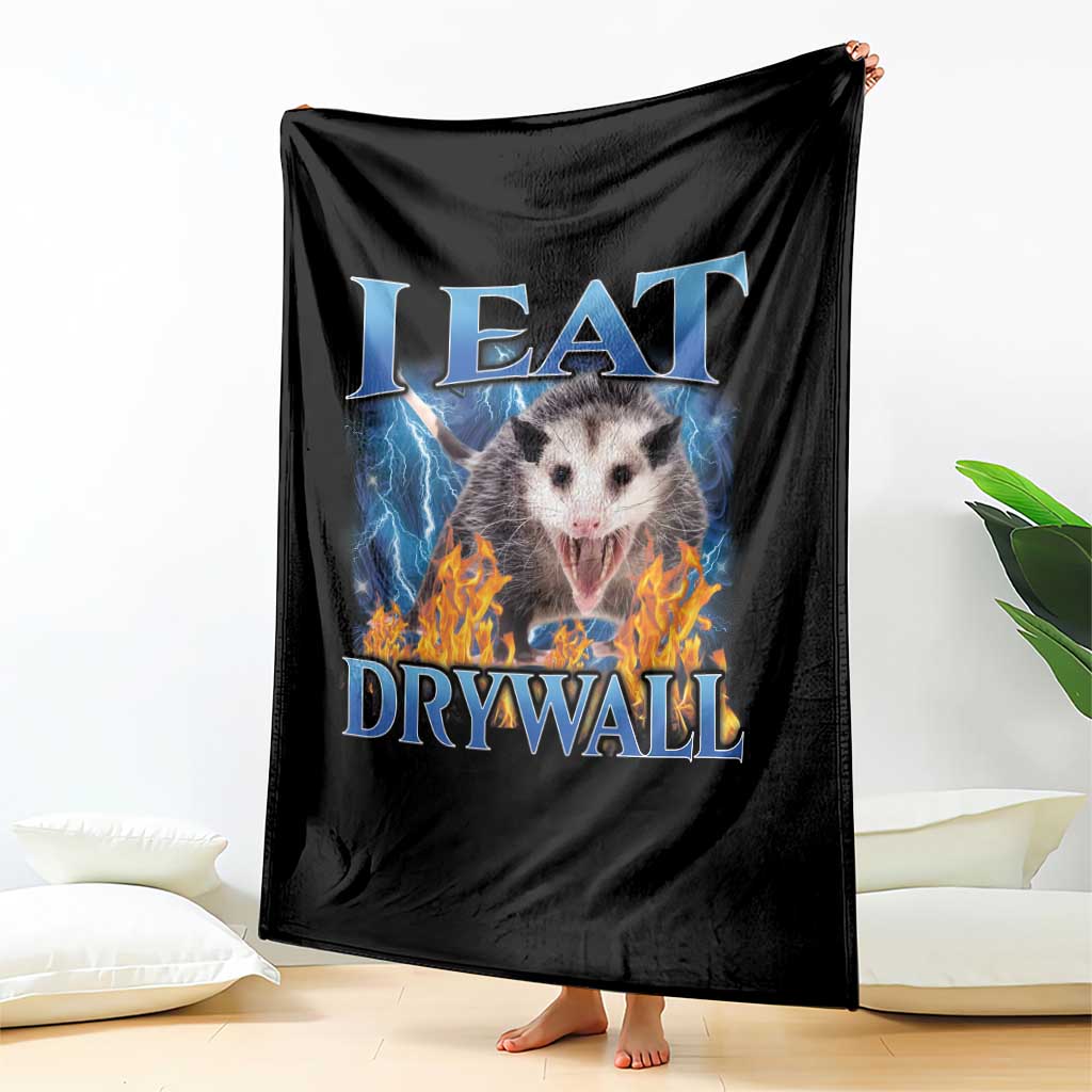Possum Meme Throw Blanket I Eat Drywall Opossum Funny Weird Cursed Internet Memes TS10 Print Your Wear