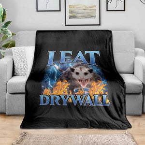 Possum Meme Throw Blanket I Eat Drywall Opossum Funny Weird Cursed Internet Memes TS10 Print Your Wear