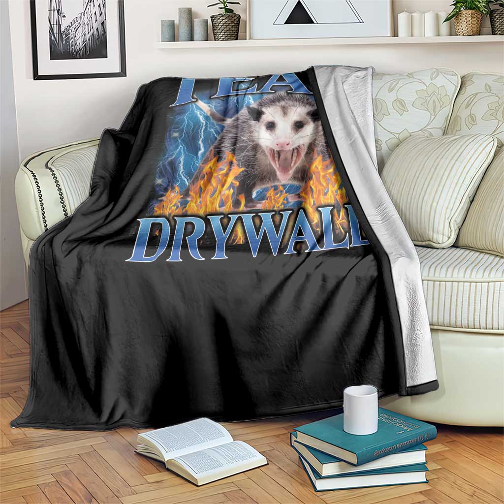 Possum Meme Throw Blanket I Eat Drywall Opossum Funny Weird Cursed Internet Memes TS10 Print Your Wear