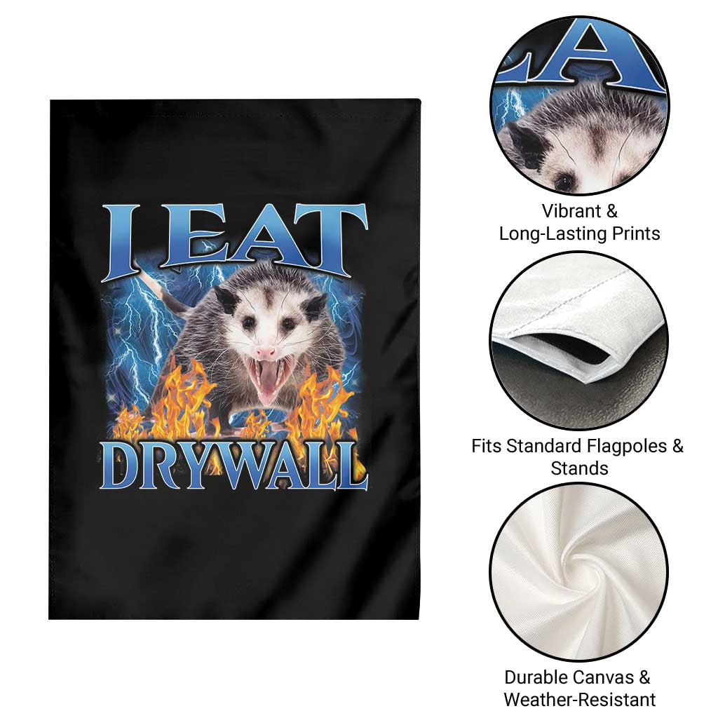 Possum Meme Garden Flag I Eat Drywall Opossum Funny Weird Cursed Internet Memes TS10 Print Your Wear