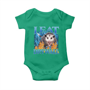 Possum Meme Baby Onesie I Eat Drywall Opossum Funny Weird Cursed Internet Memes TS10 Irish Green Print Your Wear