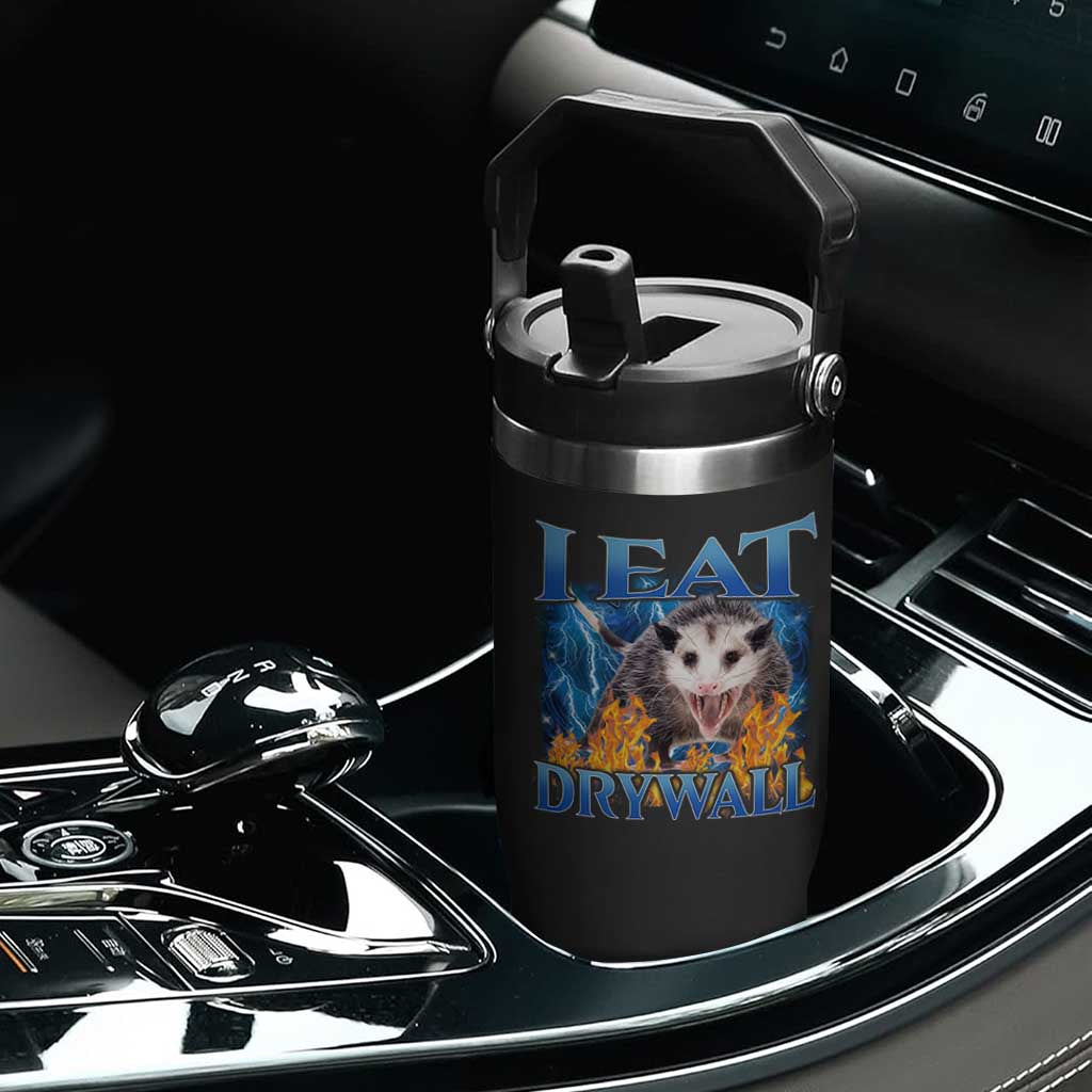 Possum Meme Flip Straw Tumbler I Eat Drywall Opossum Funny Weird Cursed Internet Memes TS10 Print Your Wear