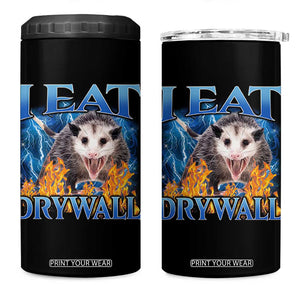 Possum Meme 4 in 1 Can Cooler Tumbler I Eat Drywall Opossum Funny Weird Cursed Internet Memes TS10 One Size: 16 oz Black Print Your Wear