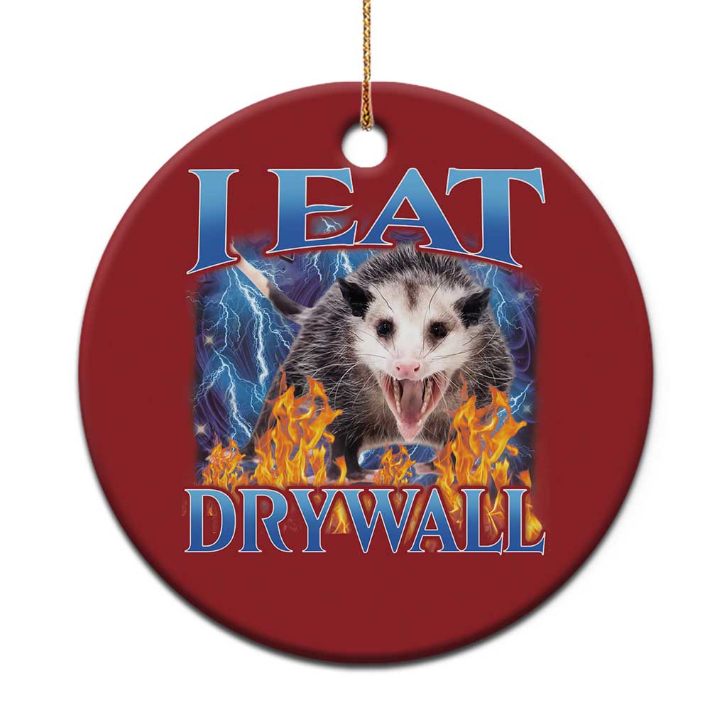 Possum Meme Christmas Ornament I Eat Drywall Opossum Funny Weird Cursed Internet Memes TS10 Print Your Wear