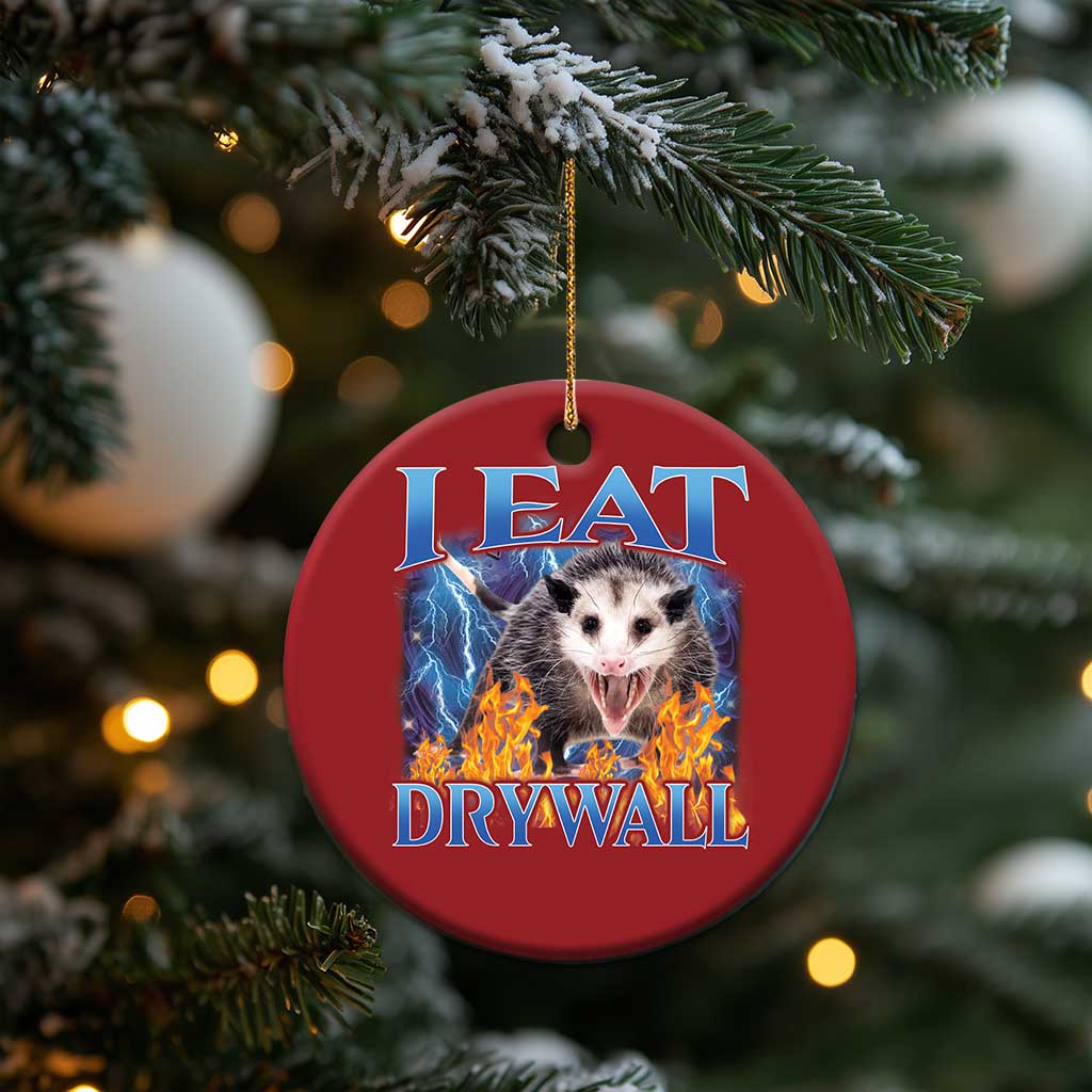 Possum Meme Christmas Ornament I Eat Drywall Opossum Funny Weird Cursed Internet Memes TS10 Print Your Wear