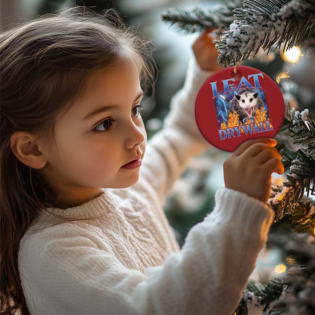 Possum Meme Christmas Ornament I Eat Drywall Opossum Funny Weird Cursed Internet Memes TS10 Print Your Wear