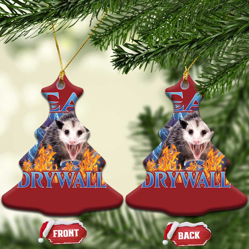 Possum Meme Christmas Ornament I Eat Drywall Opossum Funny Weird Cursed Internet Memes TS10 Christmas Tree Red Print Your Wear