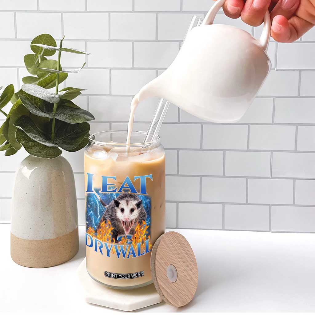 Possum Meme Glass Can I Eat Drywall Opossum Funny Weird Cursed Internet Memes TS10 Print Your Wear