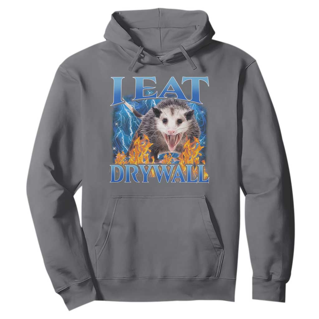 Possum Meme Hoodie I Eat Drywall Opossum Funny Weird Cursed Internet Memes TS10 Charcoal Print Your Wear