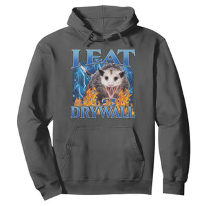 Possum Meme Hoodie I Eat Drywall Opossum Funny Weird Cursed Internet Memes TS10 Dark Heather Print Your Wear